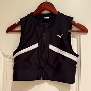 Puma Black and White Zippered Crop Top